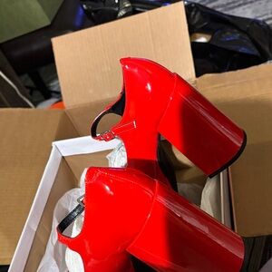 Wild Diva Bold Red Platform Heels platform 5” heels